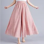 Pantalones anchos culottes elegantes con cintura elástica y corte A, modernos y favorecedores, perfectos para cualquier ocasión. — foto 1