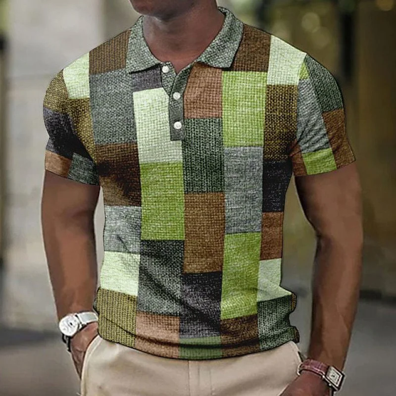 Fashion digital printed plaid shirt for men, offering style and comfort. Perfect for casual wear, providing a modern and — photo 10