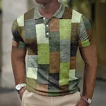 Fashion digital printed plaid shirt for men, offering style and comfort. Perfect for casual wear, providing a modern and — photo 10