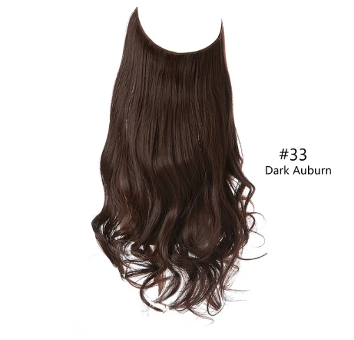 Extensões de cabelo encaracolado longo e ondulado de linha de pesca para mulheres, cachos grandes e volume, visual natural e fácil de usar — foto 3