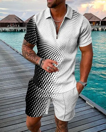 Title 2, Heren Polo Shirt Pak Casual 3D Geprint Polo Shi...