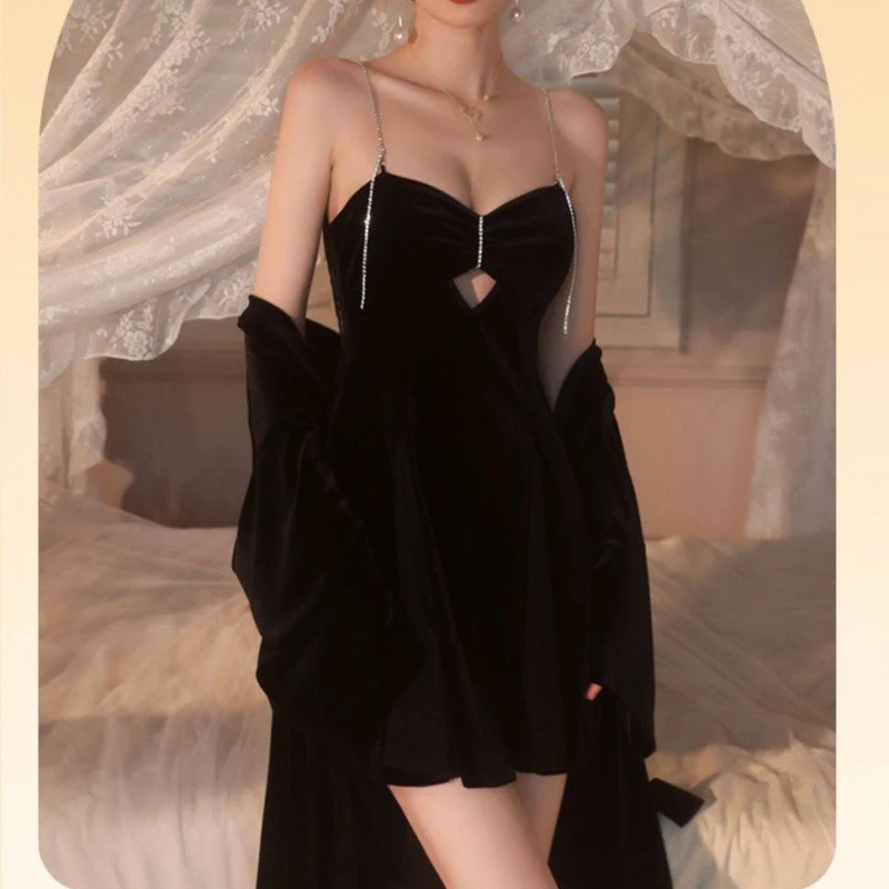 Halter Nightdress Nightgown Two-piece Home Clothes Comfortable and stylish sleepwear set. Perfect for relaxing and enjoy — photo 8