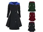 Retro Hooded Windbreaker Long Slim Slimming Coat — photo 1
