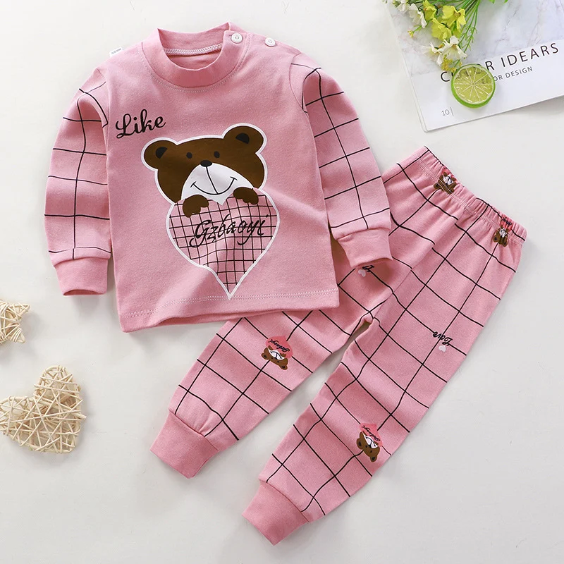 Conjunto de roupa íntima infantil de algodão para meninos e meninas. Pijamas de outono e inverno, confortáveis e ideais para dormir e brincar. — foto 19