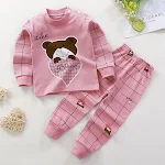 Conjunto de roupa íntima infantil de algodão para meninos e meninas. Pijamas de outono e inverno, confortáveis e ideais para dormir e brincar. — foto 19