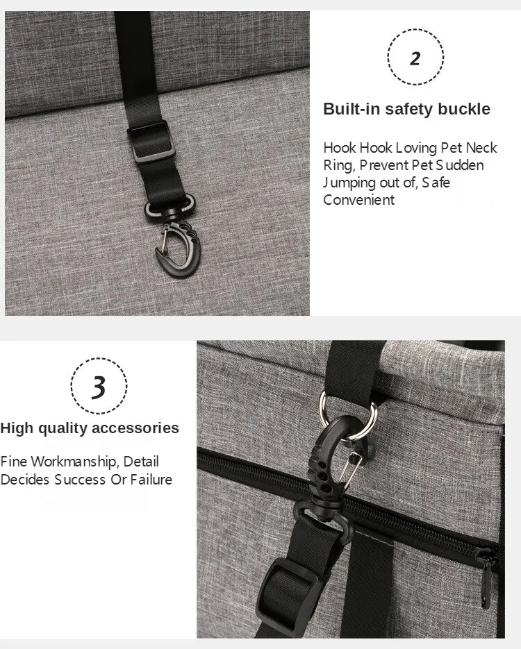 Title 3, Foldable Pet Safety Seat Car Bag, ensuring safe...