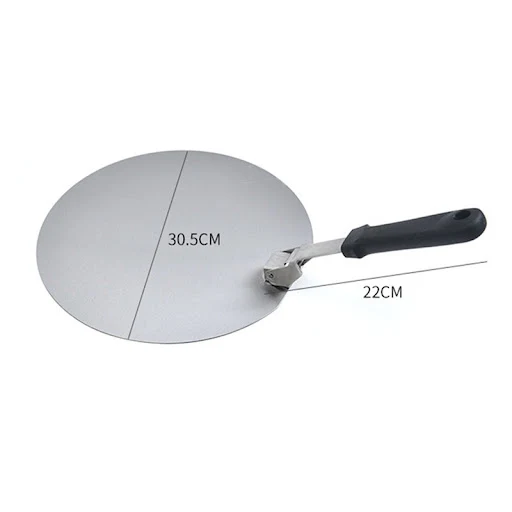 Title 7, Folding Round Stainless Steel Pizza Shovel with...