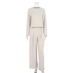 Completo donna casual, manica lunga, girocollo, pantaloni larghi, vestibilità slim, effetto dimagrante, perfetto per il lavoro e il tempo libero. — foto 4
