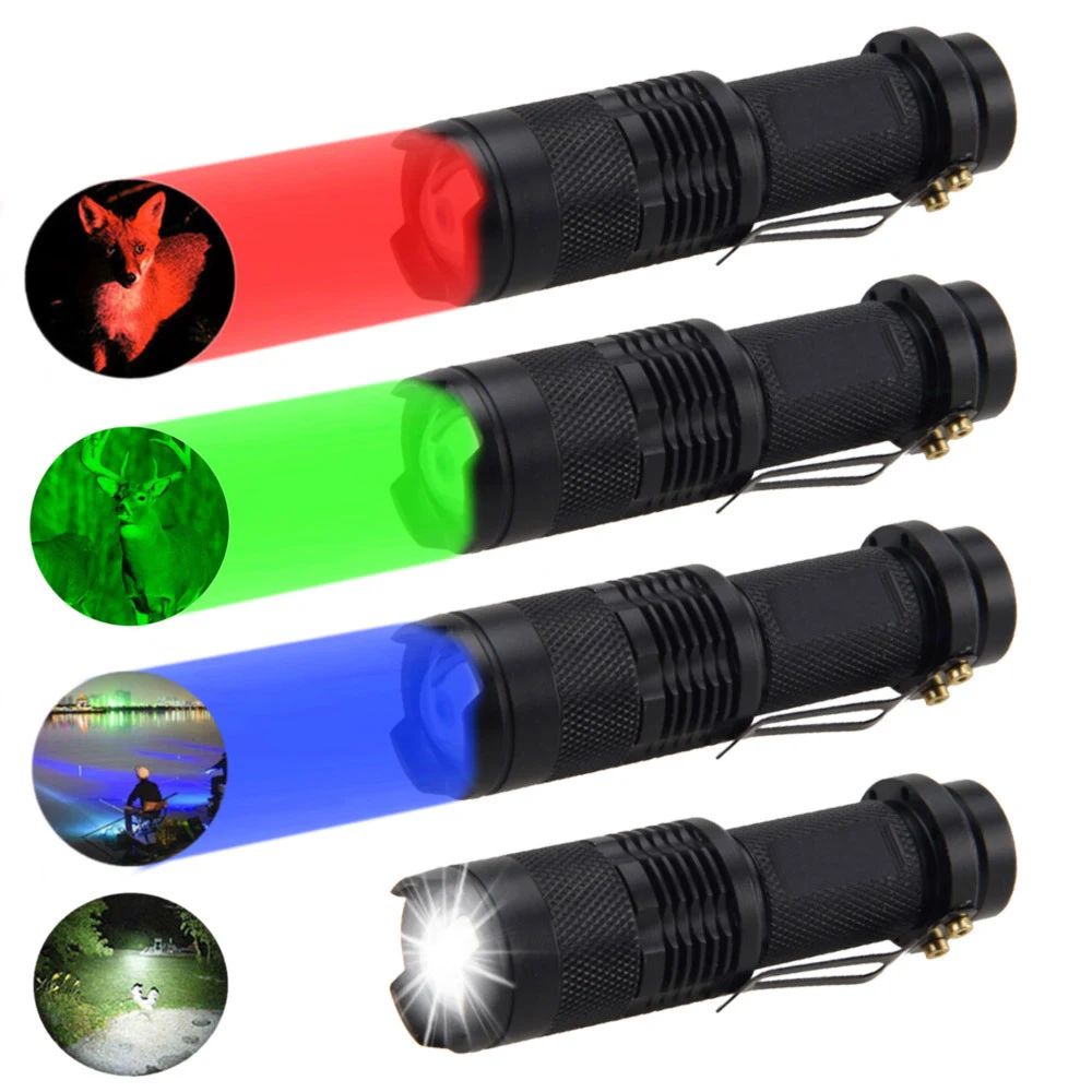 Title 2, Mini Strong Light Flashlight Red White Green Bl...