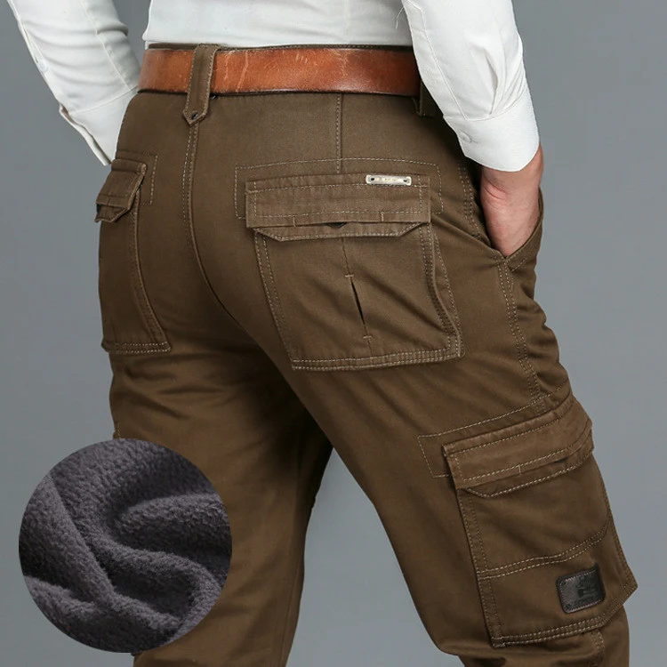 Calças casuais masculinas Battlefield Jipu Winter Plush Overalls. Conforto e calor no inverno com estas calças de pelúcia. — foto 2