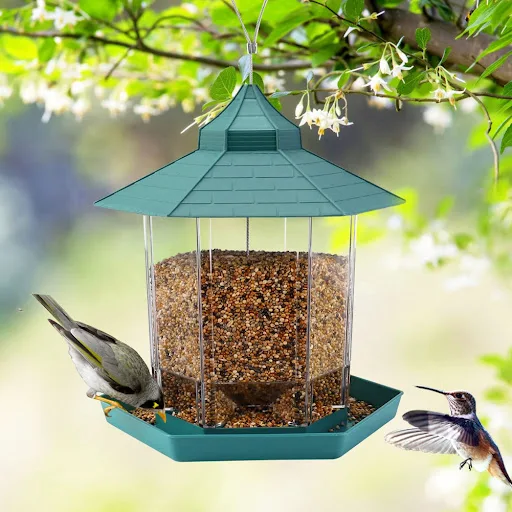 New Garden Gazebo Hanging Wild Bird Feeder Outdoor Container With Hang Rope Pet Bird Feeding House Type Bird Feeder — photo 6