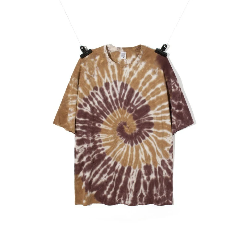 Psychedelische contrasterende tie-dye losse korte mouwen — foto 1