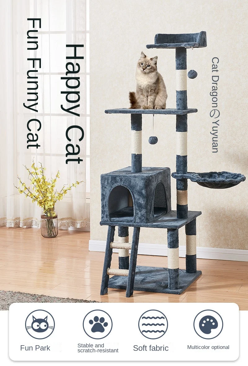 Title 1, Pet Cat Toys Multi-layer Cat Tree Tower House w...