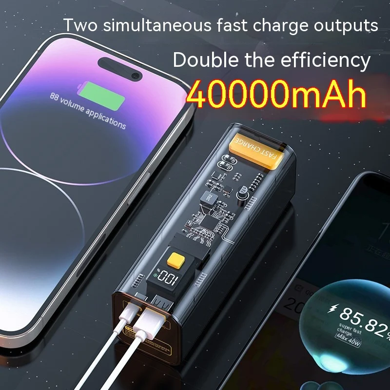 PD Fast Charge 225W Punk Transparent 40000 mAh Power Bank, Rapidly Charge Phones and Tablets, High Capacity Portable Cha — photo 6