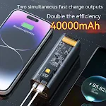 PD Fast Charge 225W Punk Transparent 40000 mAh Power Bank, Rapidly Charge Phones and Tablets, High Capacity Portable Cha — photo 6
