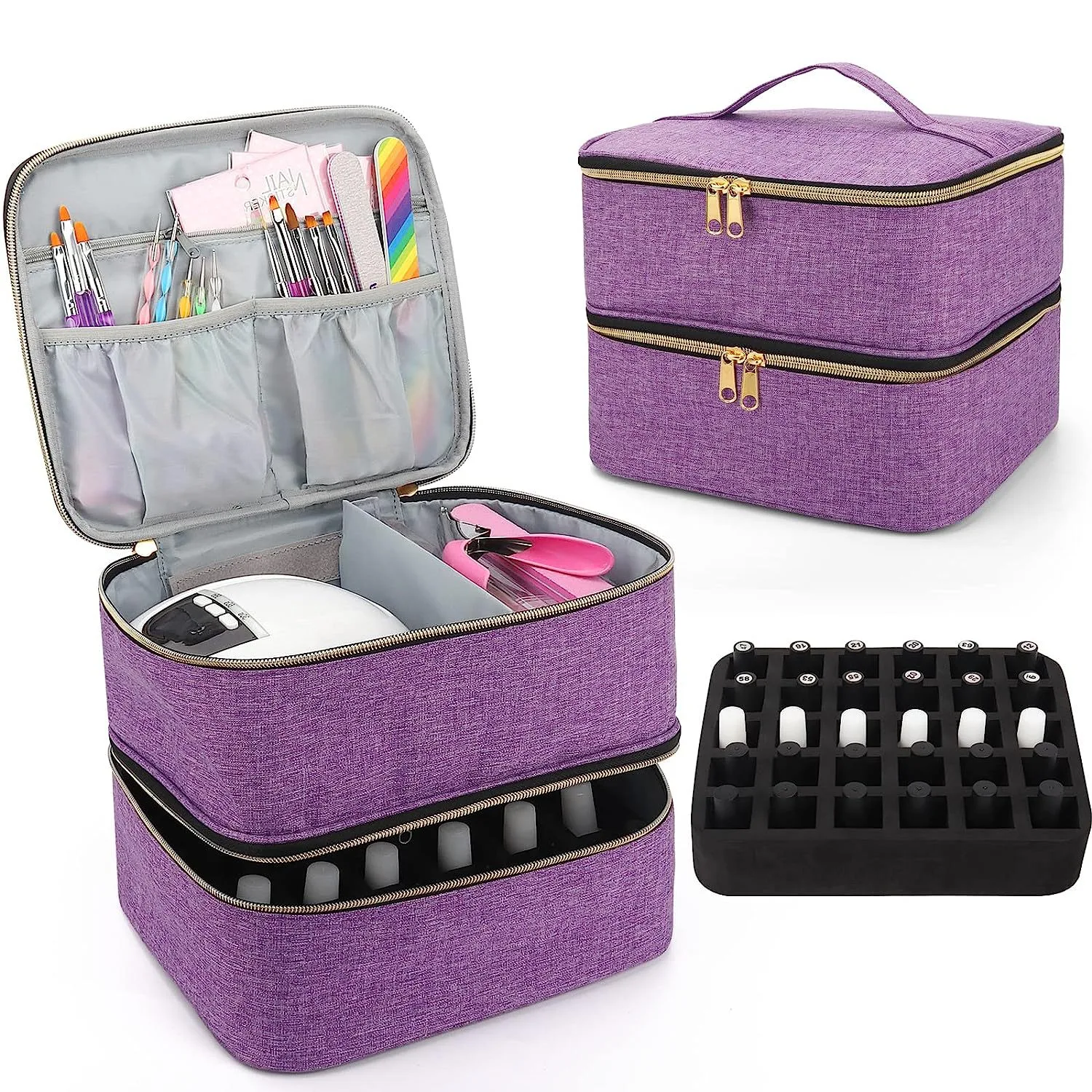 Bolsa de armazenamento de cosméticos para esmalte de unhas Mantenha seus esmaltes organizados e protegidos. Ideal para viagens e uso doméstico. — foto 6