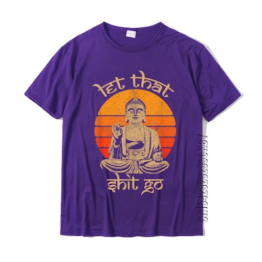 Title 5, Komik Let That Shit Go Buddha Tişört Pamuklu Gü...