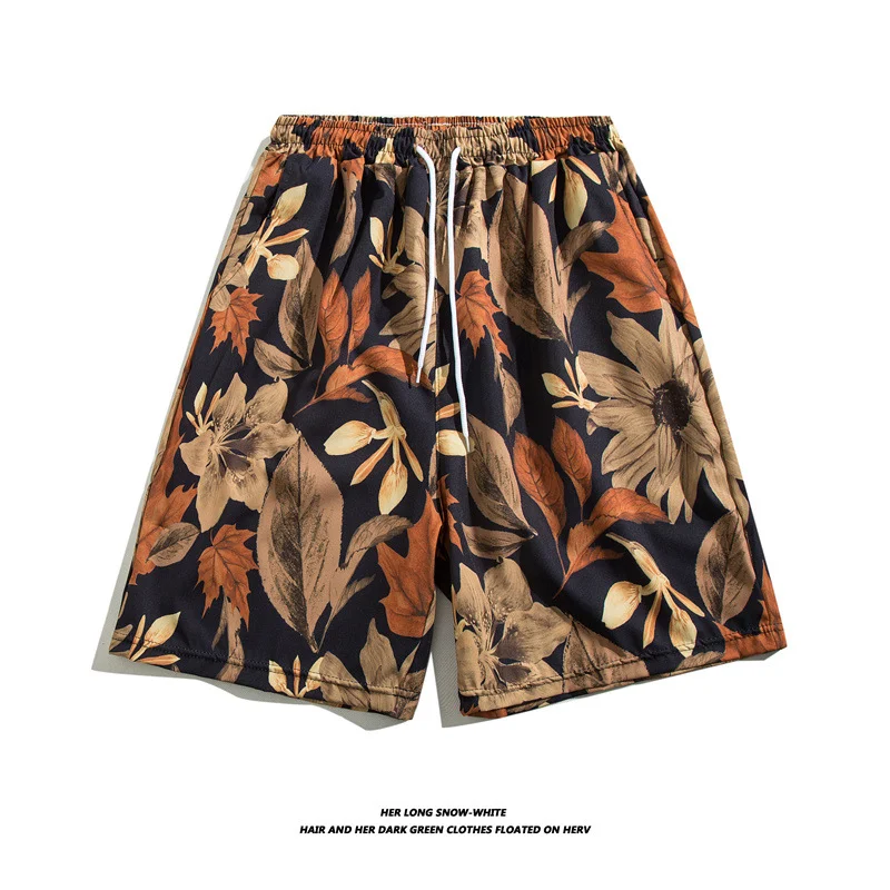 Title 9, Summer Ice Silk Thin Floral Loose Straight Fash...
