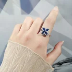 Anel feminino de zircônia micro-set anti-ansiedade e descompressão. Alívio do estresse com design elegante e moderno. — foto 5