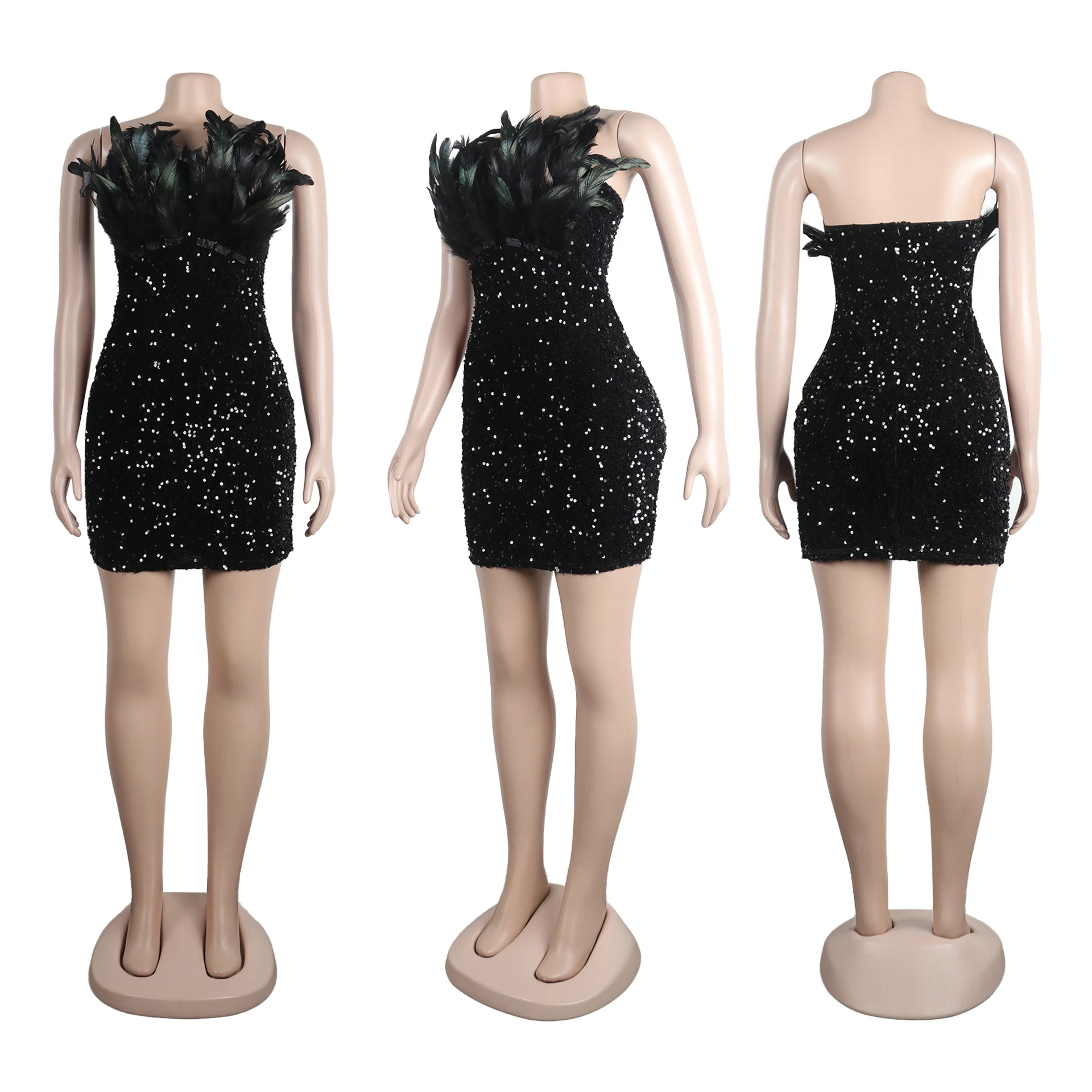 Title 5, Nauwsluitende, elastische tube top jurk met ver...