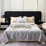 Edredom de verão Tencel quatro peças seda lavada para noites frescas. Durma confortavelmente e acorde revigorado com este conjunto suave e arejado. — foto 3