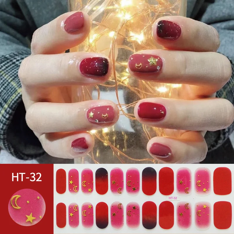 Title 6, Hot Gold Star Moon Laser Nail Stickers for stun...