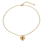 Colar de coração de liga com diamantes, estilo INS da moda, perfeito para o Dia dos Namorados. Um presente de amor ideal! — foto 2