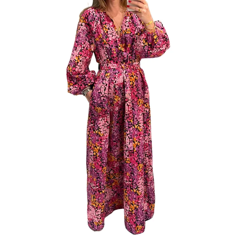 Title 2, European and American printed long sleeve bohem...