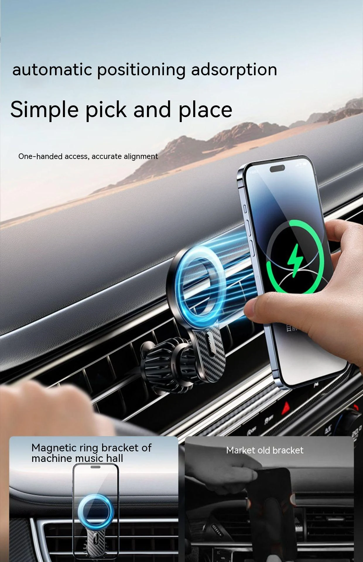 Suporte veicular magnético forte para saída de ar, navegador de carro, fixação estável e segura para seu celular. — foto 10