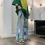 Pantalones rectos holgados de hip hop, anchos y versátiles, personalizados para un estilo urbano y moderno. Ideales para la calle. — foto 2