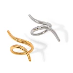 Anel Aberto Desestruturado em Aço Inoxidável com Ouro 18K. Elegância atemporal, design moderno e durabilidade para realçar seu estilo. — foto 1