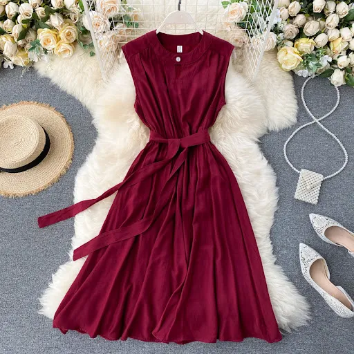 Title 23, Niche Dress Hollow Round Neck Womens Clothing