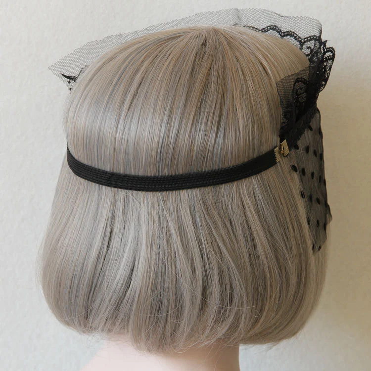 Tiara coroa de coelho de Halloween com véu de renda, ideal para fantasias e festas temáticas, visual elegante e festivo. — foto 6