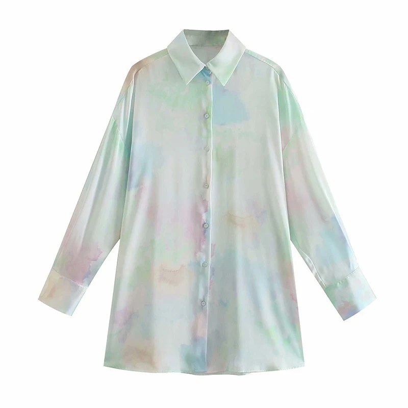 Title 12, Camicia casual con texture in raso di seta tint...