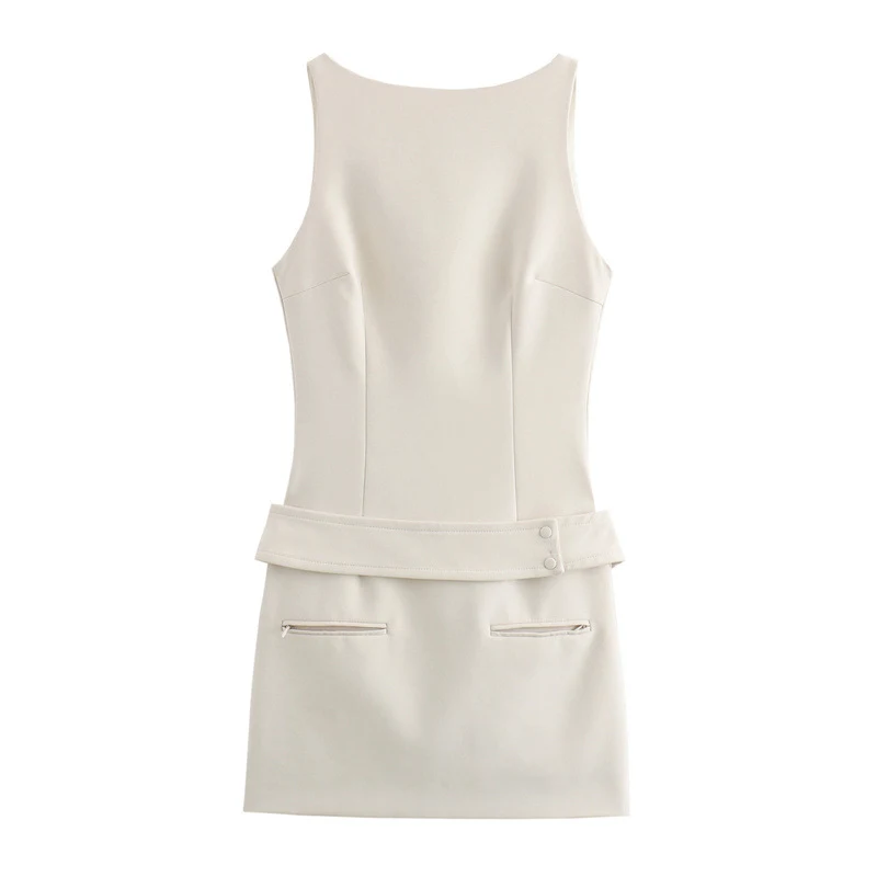 Title 6, Womens Solid Color Short Sleeveless Dress