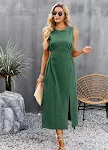 Damen Sommerkleid ohne Ärmel, einfarbig, ideal für warme Tage. Genieße Komfort und Stil in diesem leichten und vielseitigen Kleidungsstück. — foto 1