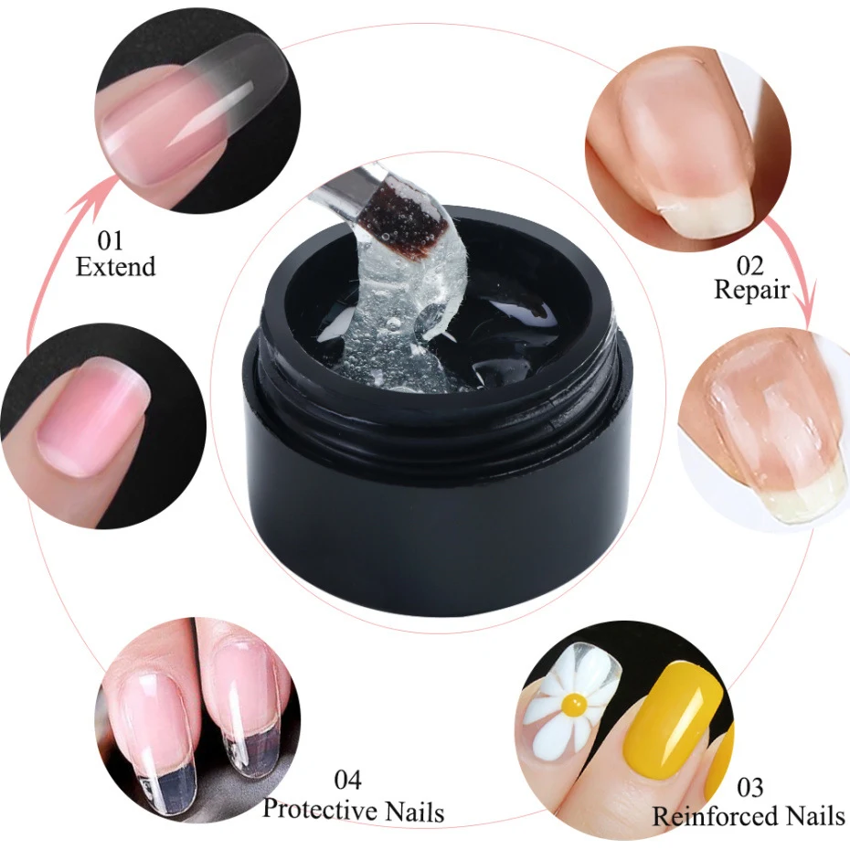 Esmalte de unha com fibra e borracha para extensão e reparo. Fortalece, repara e alonga suas unhas instantaneamente. — foto 6
