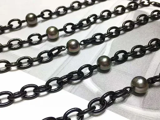 Title 2, Pulseira de pérolas prateadas com comprimento a...