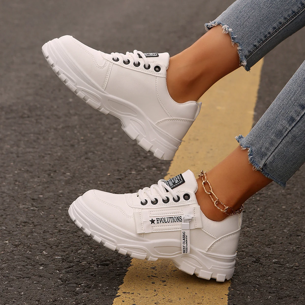 Title 3, Zapatillas Deportivas con Cordones y Cremallera...