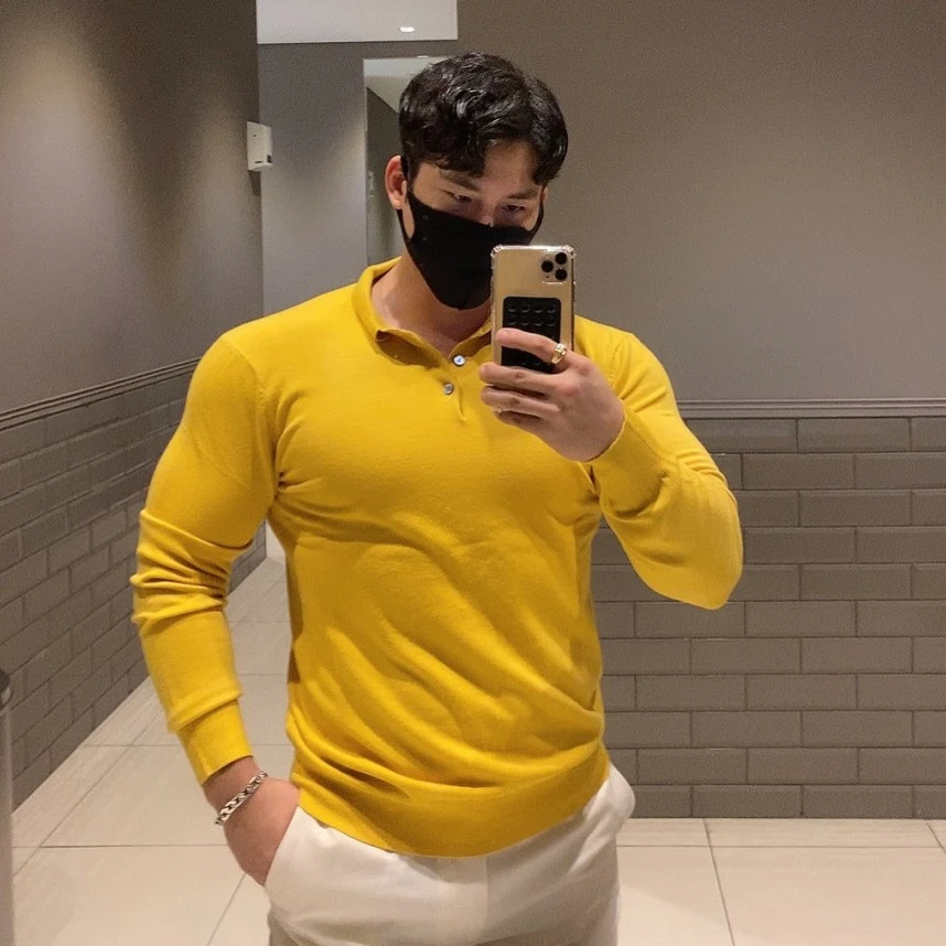 Camisa Polo Esportiva Manga Longa com Elasticidade, Fitness Muscular, Roupa de Trabalho. Conforto e desempenho para você. — foto 4