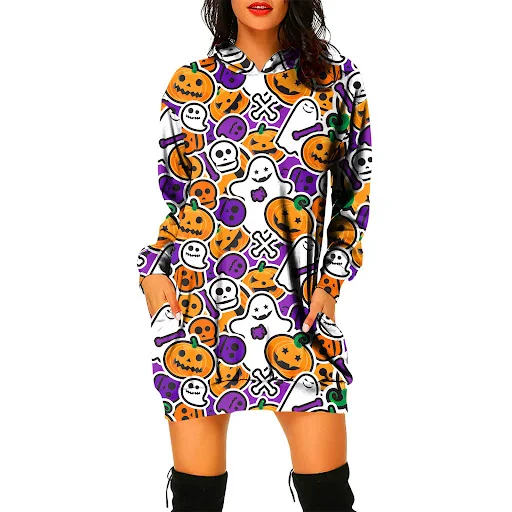 Title 6, Abito maglione con cappuccio pullover da donna ...