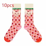 Retro Illustration Cute Plaid Cartoon Socks Sports Cotton Socks In Tube Socks — photo 10