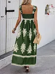 Holiday Style Printed Front Cross Mid-length Dress. Elegant and comfortable, perfect for celebrations and special events — photo 5
