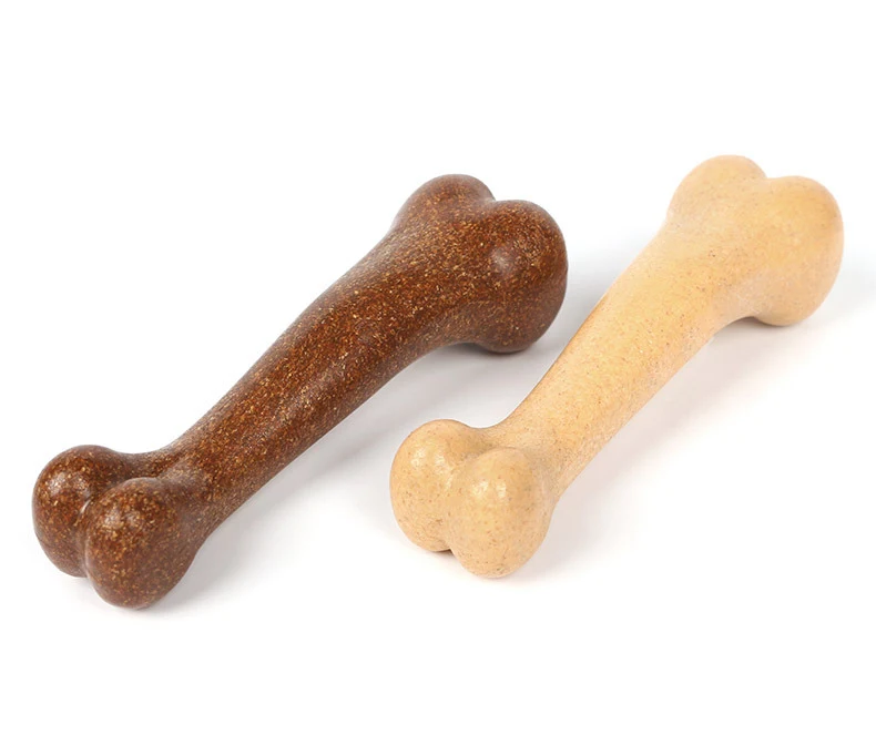 Title 3, Beef flavor simulation bone for pets. Bite-resi...