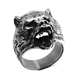 Anel de Aço Inoxidável com Cabeça de Lobo para Casal, Design Animal para Homens e Mulheres, Símbolo de Força e União, Joia Durável e Moderna. — foto 8