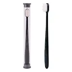 White hair and black handle