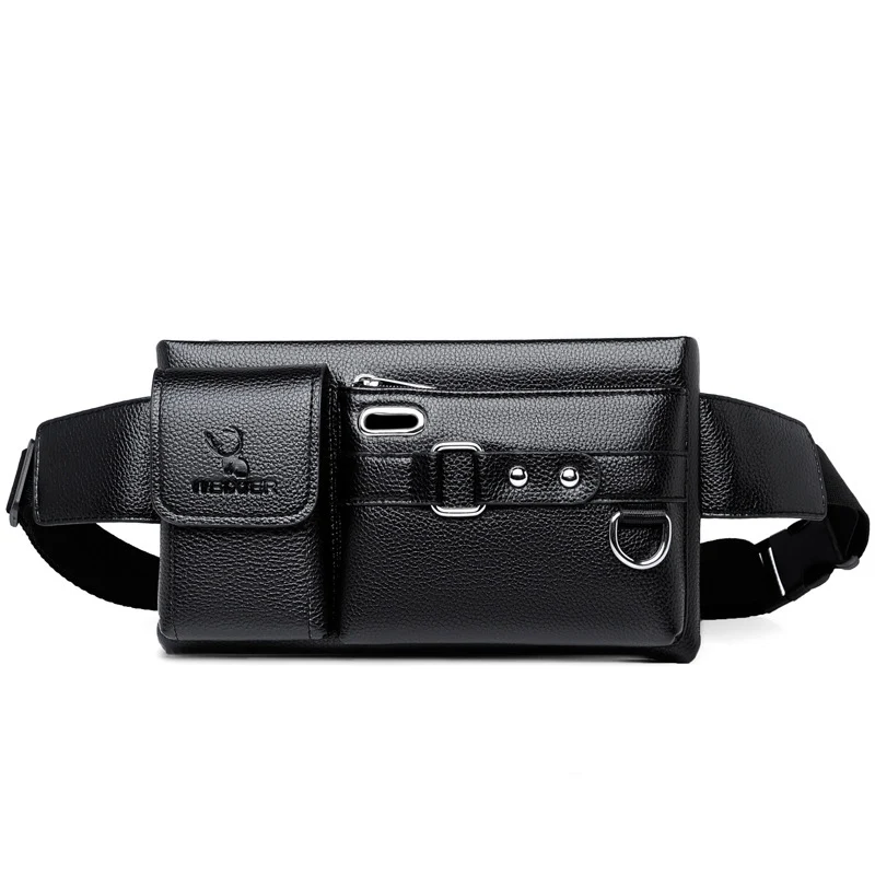 Bolsa Mensageiro PU Multifuncional para Viagens ao Ar Livre e Ciclismo, Cintura, Resistente à Água, Amplo Espaço Interno. — foto 2