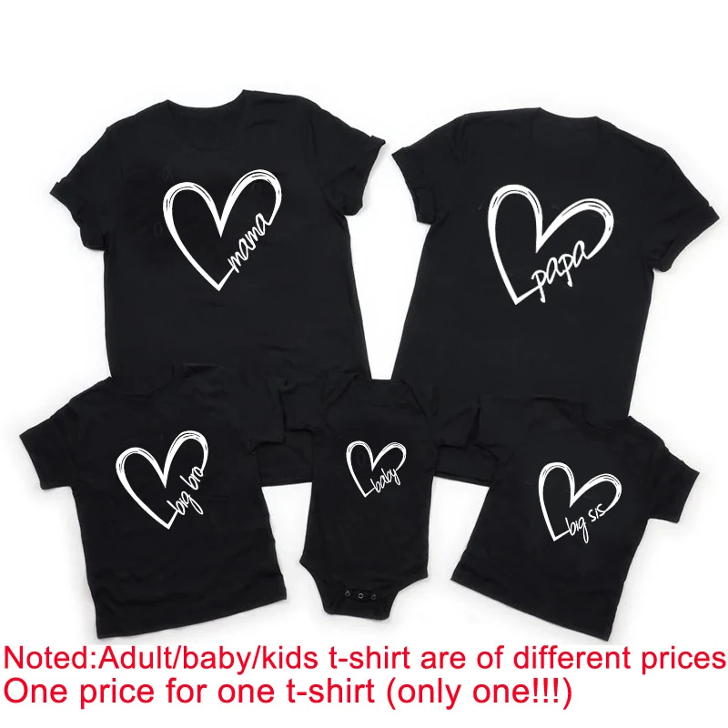 Title 6, Love Type Papa Mama Big Sis Bro Family Wear T-s...