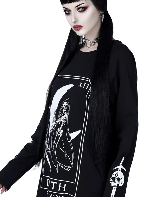 Title 3, Herbst- und Winter-Gothic-Pullover mit dunklem ...