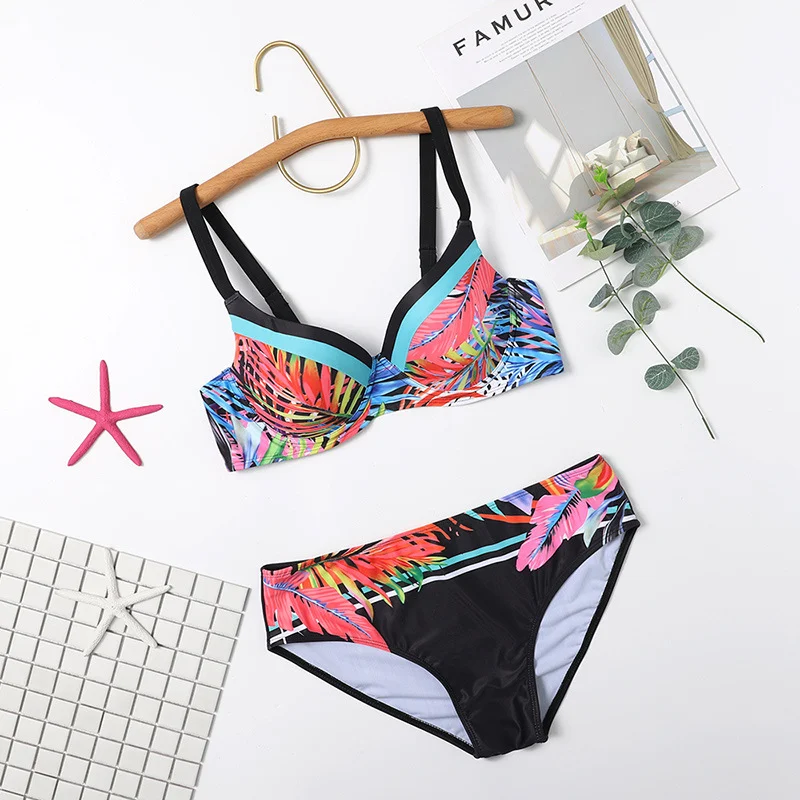 Women's Two-piece Underwire Push Up Halter Glossy Lace Bikini. Enhance your curves and enjoy a flattering, stylish beach — photo 12